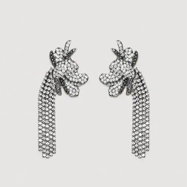Rhinestone Pendant Earrings from Mango