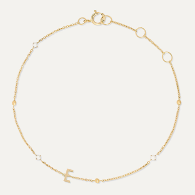 Initial 14-Karat Gold Pearl Bracelet from Stone & Strand