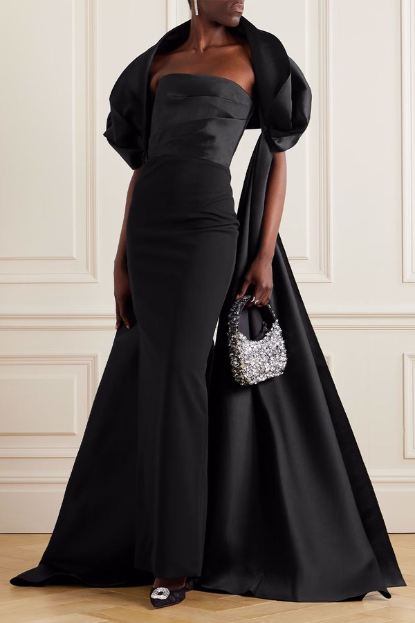 Satin Twill-Trimmed Crepe Gown from Solace London
