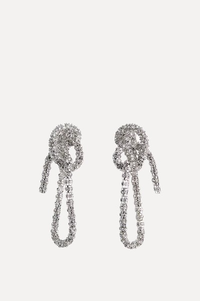 Large Rhinestone-Chain Cluster Earrings from H&M