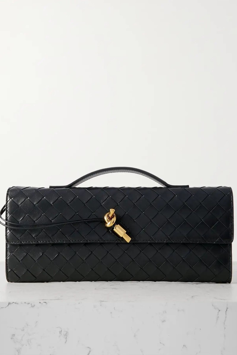 Long Andiamo Intrecciato Leather Clutch from BOTTEGA VENETA