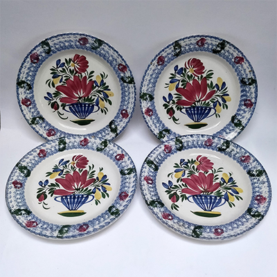 4 French Sponge Ware Plates from The Hoarde