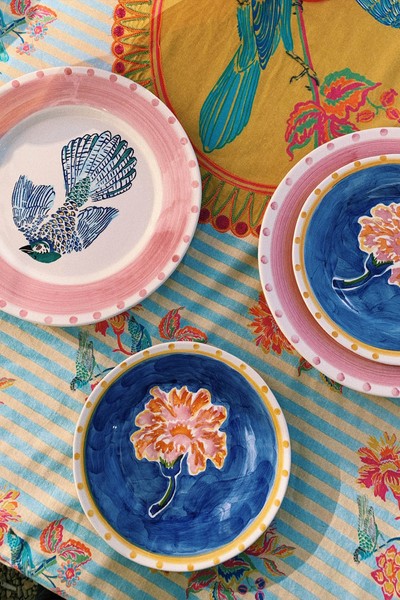 Set Of Four Songbird Dinner Plates from Anna & Nina