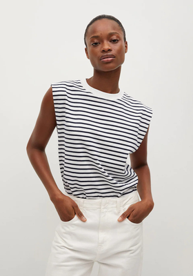 Striped Cotton T-Shirt  from Mango