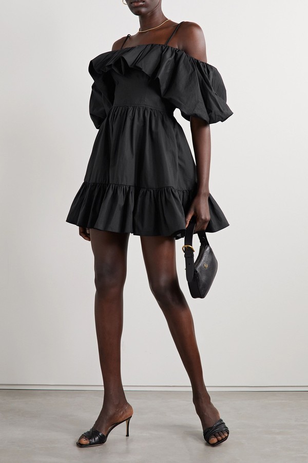 Lila Cold-Shoulder Ruffled Cotton-Poplin Mini Dress from Ulla Johnson