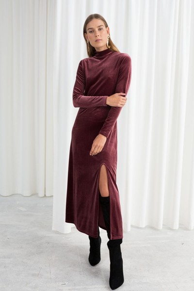 Velvet Turtleneck Midi Dress from & Other Stories