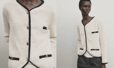Contrast Textured Knit Cardigan, £89.95 (was £119) | Massimo Dutti