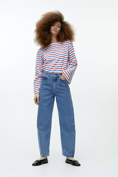 Barrel Leg Non-Stretch Jeans