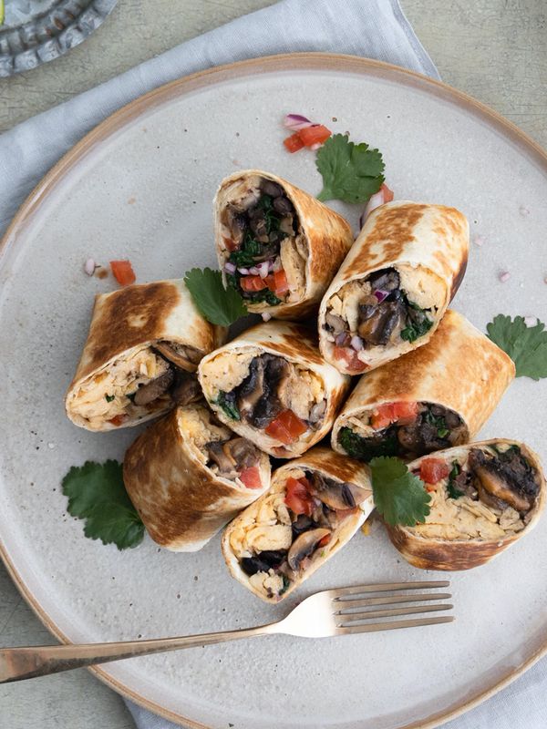 Mexican Mushroom Breakfast Burrito With Pico 