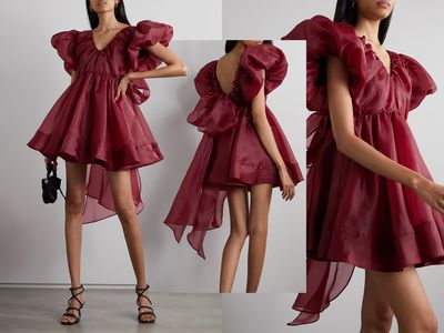 Gretta Tie-Detailed Gathered Organza Mini Dress, £350 | Aje