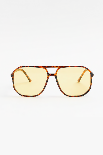 Yellow Retro Aviator Sunglasses from River Island