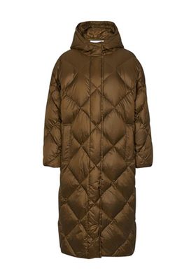 Farrah Dark Olive Quilted Shell Coat from Stand Studio