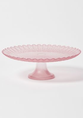 Alize Pink Glass Cake Stand from Oliver Bonas