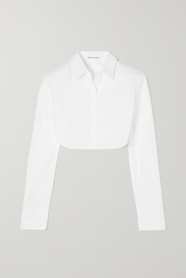 Uma Cropped Cotton-Poplin Shirt from The Frankie Shop