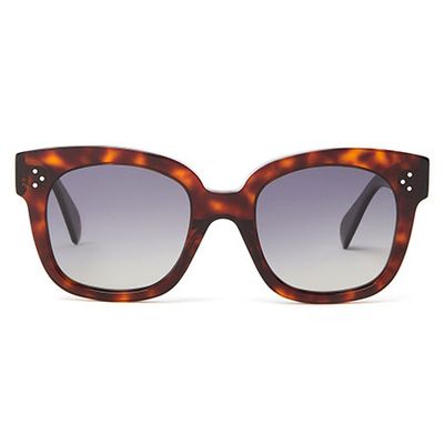 Tortoise-Effect Square Acetate Sunglasses from Celine Eyewear