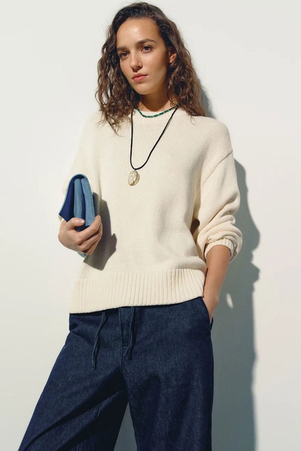 Cove Cotton Oversized Crew Sweater from Reformation