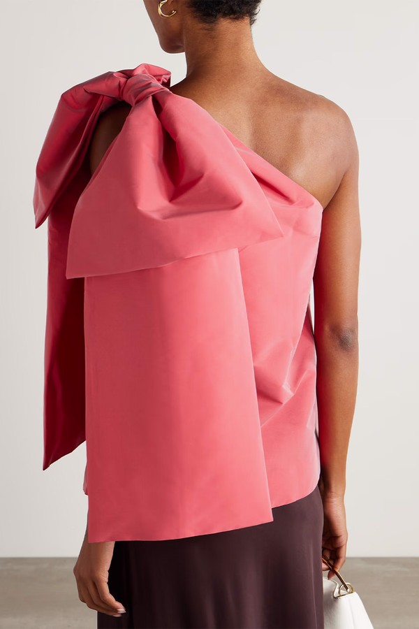Winnie One-Shoulder Bow-Detailed Taffeta Top from Bernadette