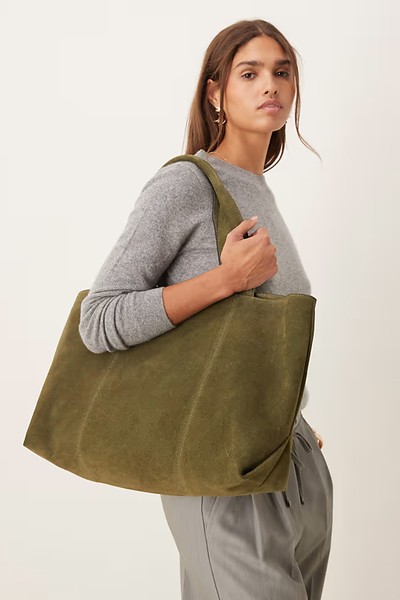 Suede Boxy Tote Bag from asos design