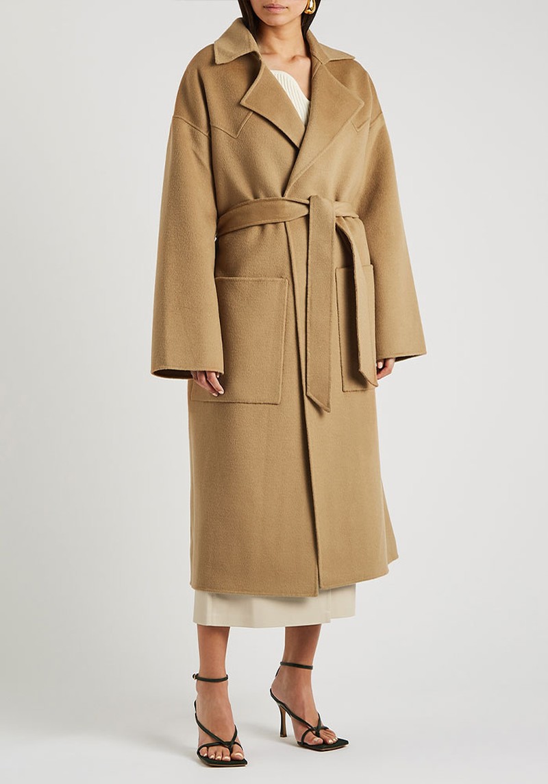 Alamo Camel Wool Blend Coat from Nanushka