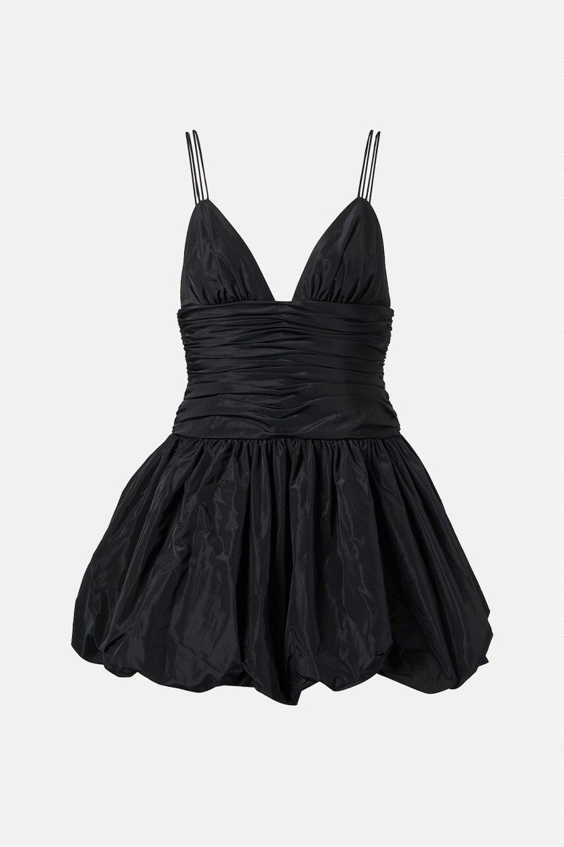 Loren Ruched Taffeta Mini Dress from STAUD