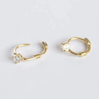 Tiny CZ Huggies 9 Karat from Seol & Gold