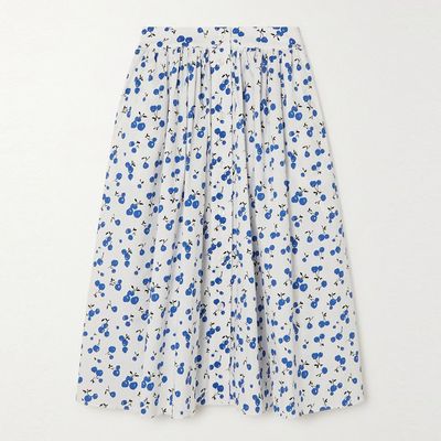 Hope Print Stretch-Cotton Poplin Skirt from HVN