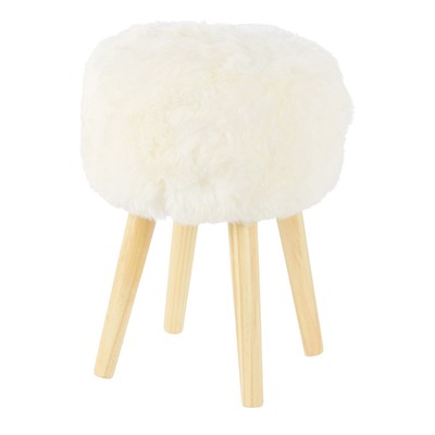 White Sheepskin Stool