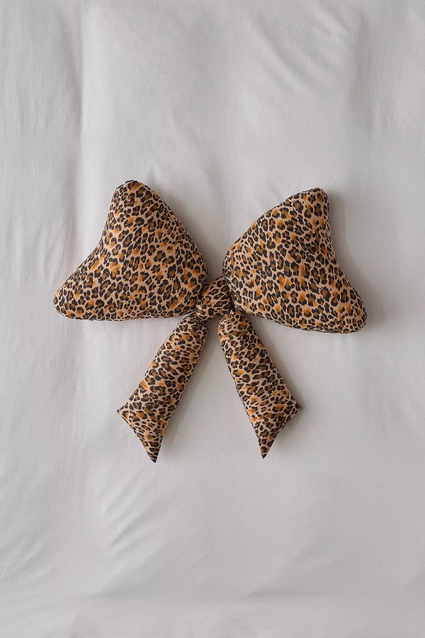 Leopard Print Bow Cushion