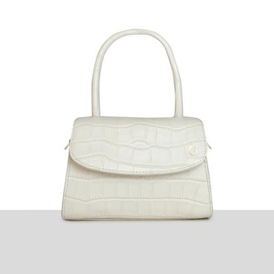 Cream Croc Cross Body Grab Bag from Azurina