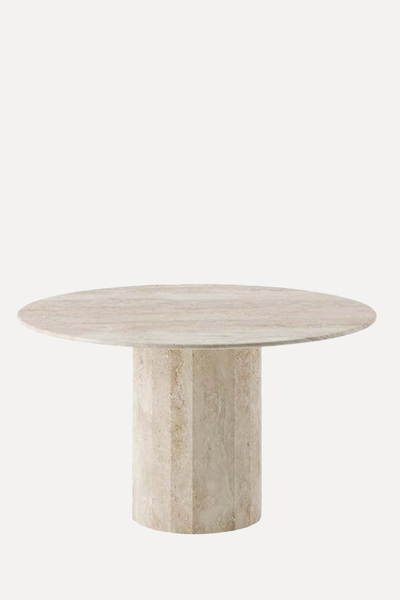 Circular Travertine Dining Table  from 1st Dibs