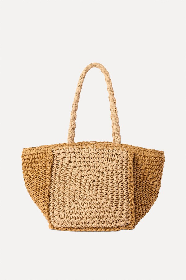 Multicolour Patchwork Straw Mini Bag