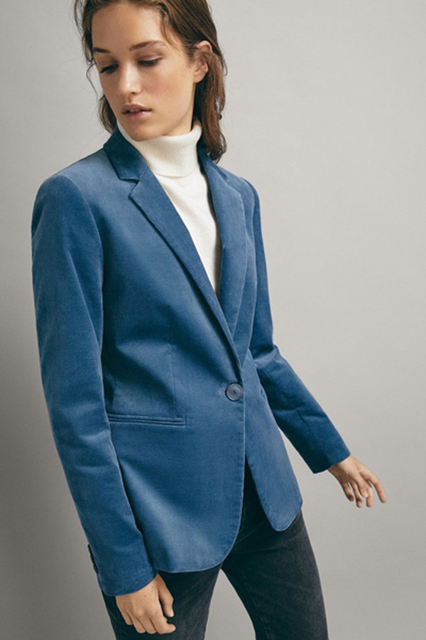 Slim Fit Cotton Blazer from Massimo Dutti