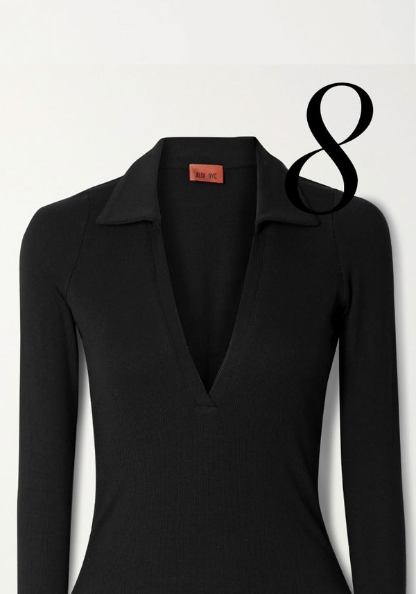Monterey Ribbed Stretch-Modal Jersey Thong Bodysuit  from Alix NYC