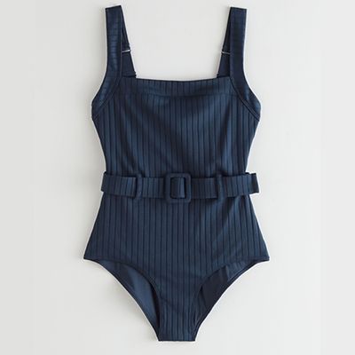 Belted Ribbed Swimsuit from & Other Stories 