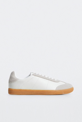 Panels Leather Sneakers  from Mango