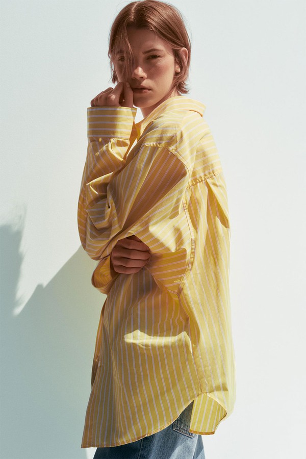 Oversized Striped Poplin Shirt from Zara