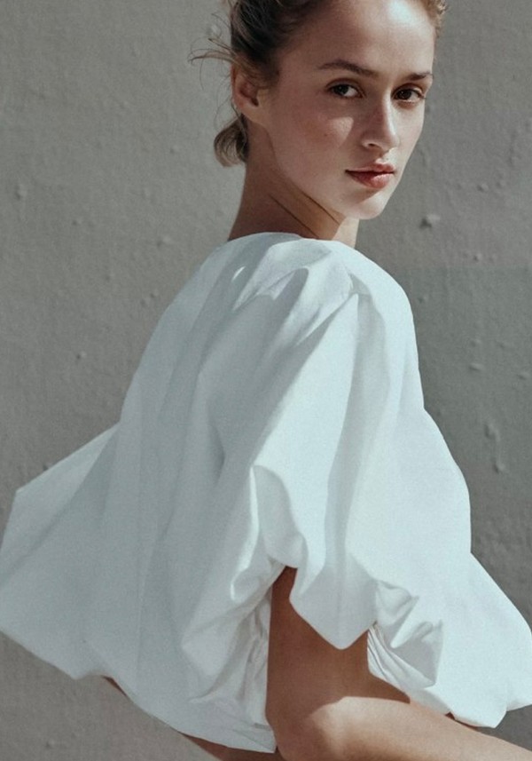Poplin Balloon Sleeve Top 