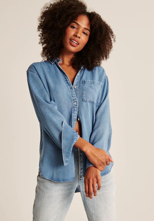 90s Oversized Chambray Shirt