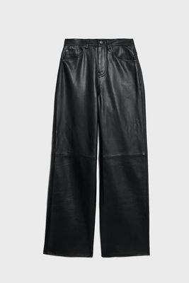 Leather Wide Leg Trousers