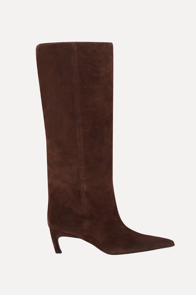 Cleona Premium Leather Kitten Heel Knee Boots from ASOS DESIGN
