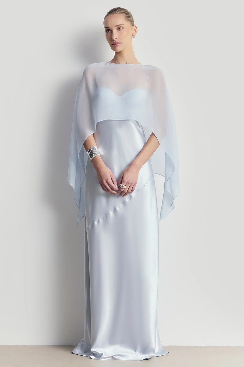 Sheer Chiffon Curved Hem Cape from Because Of Alice