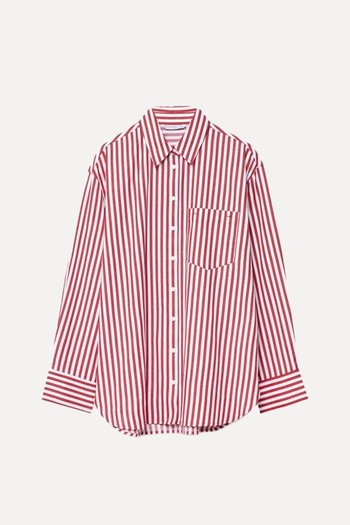 Oversized Poplin Striped Shirt from Stradivarius 