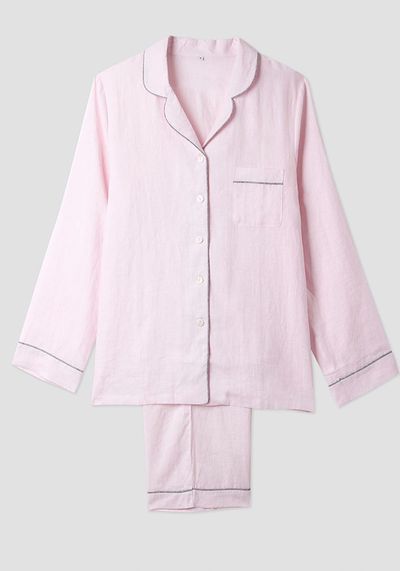 Blush Pink Linen PJ Trousers  from Piglet In Bed