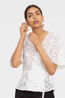 Embroidered Wrapover Blouse from H&M