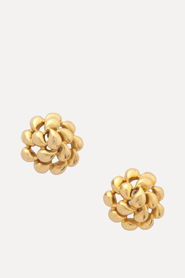 Domed Teardrop Gold-Tone Earrings from Oscar De La Renta
