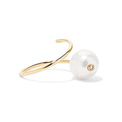 14-Karat Gold Pearl And Diamond Ring from Grace Lee