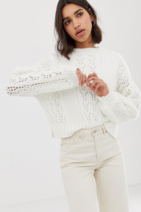 Open Stitch Jumper in Fluffy Yarn from ASOS Design