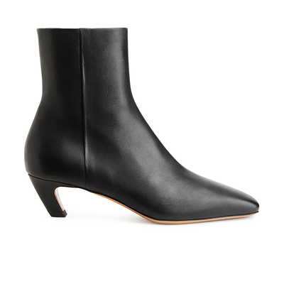 Mid-Heel Leather Ankle Boots from Arket
