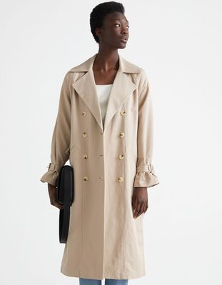 Relaxed Double Breasted Trench Coat
