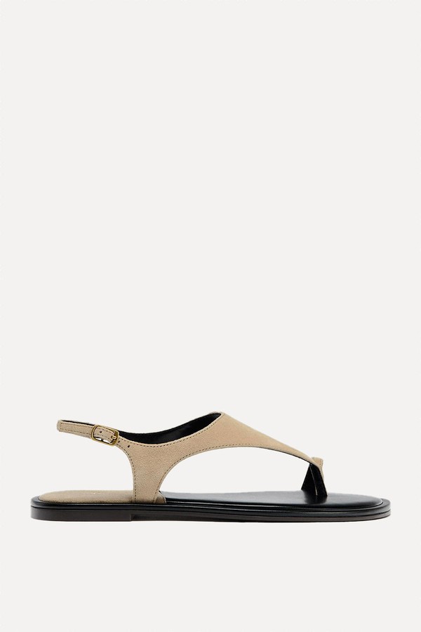 Suede Toe-Post Sandals from Zara